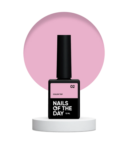 NAILSOFTHEDAY Color Top 02 — top nude rosa sin capa pegajosa para uñas, 10 ml.