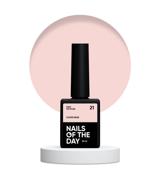 Nailsoftheday Cover base NEW Formula 21 — ніжно-абрикосове камуфлююче базове покриття для нігтів, 10 мл