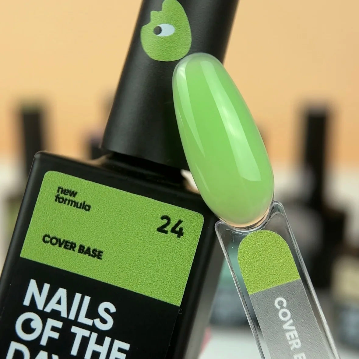 Nailsoftheday Cover base NEW Formula 24 — салатове камуфлююче базове покриття для нігтів, 10 мл