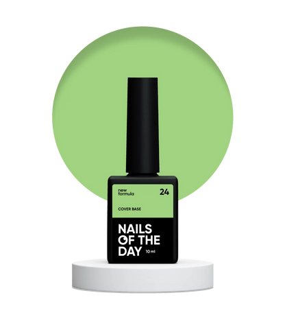 Nailsoftheday Cover base NEW Formula 24 — салатове камуфлююче базове покриття для нігтів, 10 мл