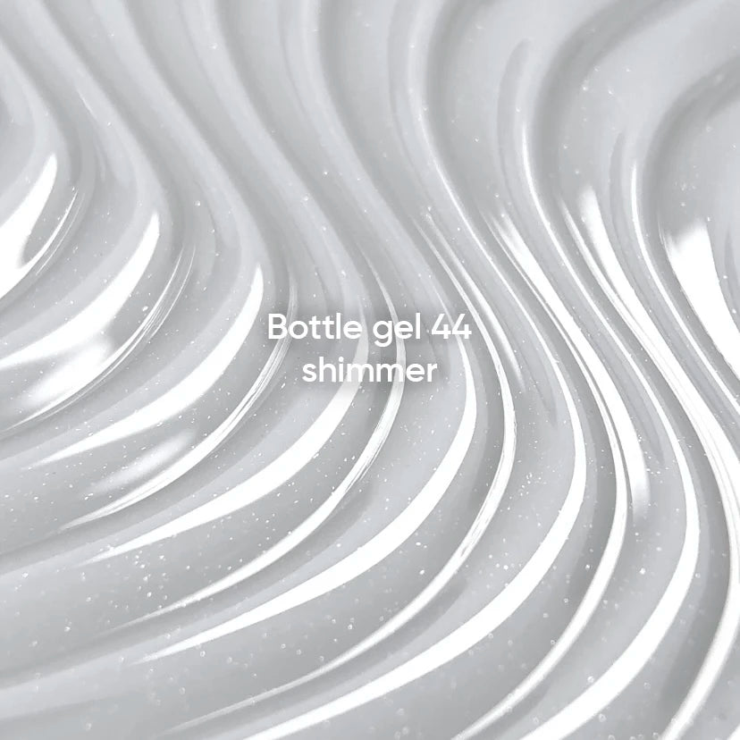 NAILSOFTHEDAY Bottle Gel 44 Shimmer — gel ultra-résistant blanc avec shimmer argenté pour le renforcement des ongles, 10 ml