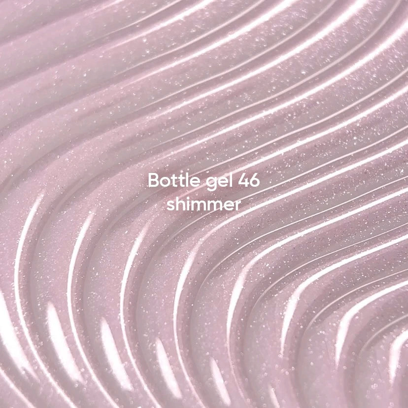 NAILSOFTHEDAY Bottle Gel 46 Shimmer — gel ultra-résistant rose laiteux avec shimmer argenté pour le renforcement des ongles, 10 ml