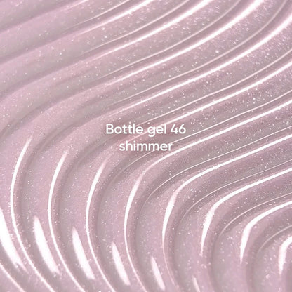 NAILSOFTHEDAY Bottle Gel 46 Shimmer — gel ultra-résistant rose laiteux avec shimmer argenté pour le renforcement des ongles, 10 ml