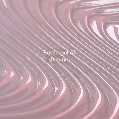 NAILSOFTHEDAY Bottle Gel 47 Shimmer — gel ultra-résistant rose laiteux avec shimmer rose pour le renforcement des ongles, 10 ml