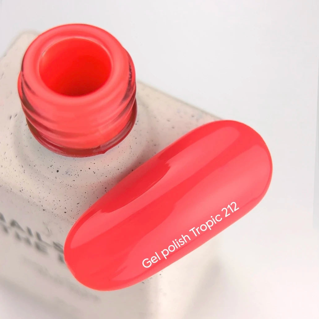 NAILSOFTHEDAY Gel Polish Tropic 212 — esmalte semipermanente rosa coral con cobertura en una sola capa, 10 ml