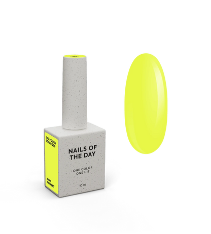 NAILSOFTHEDAY Gel Polish Solar 230 — esmalte semipermanente amarillo neón con cobertura en una sola capa, 10 ml
