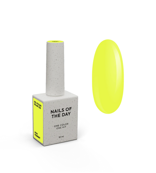 NAILSOFTHEDAY Gel Polish Solar 230 — neon yellow gel polish with one-coat coverage, 10 ml