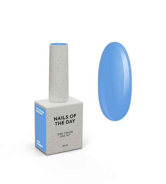 NAILSOFTHEDAY Gel Polish Wave 307 — blue gel polish with one-coat coverage, 10 ml
