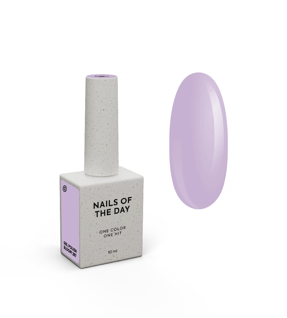 NAILSOFTHEDAY Gel polish Bloom 287 — delicado tono lila con cobertura total en una sola capa, 10 ml.