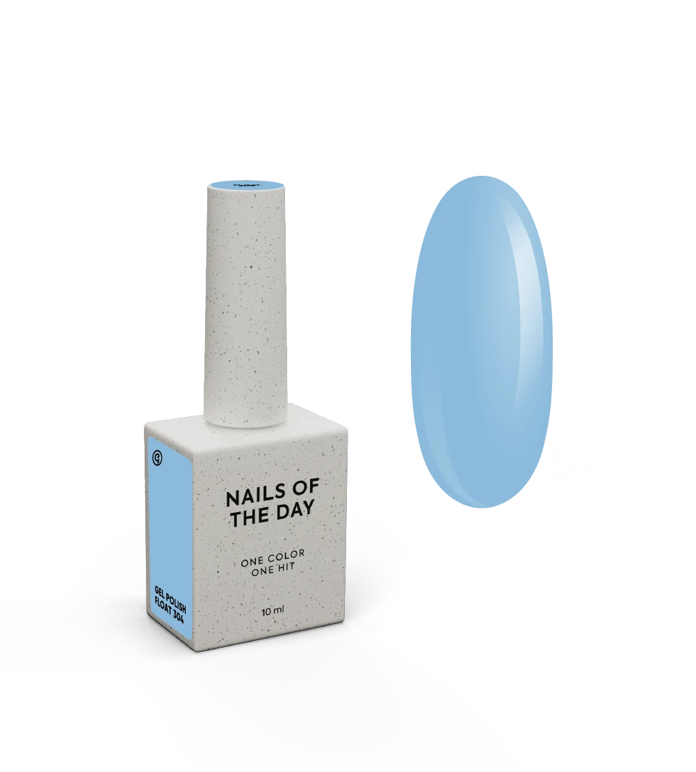 NAILSOFTHEDAY Gel polish Float 304 — tono azul cielo con cobertura total en una sola capa, 10 ml.