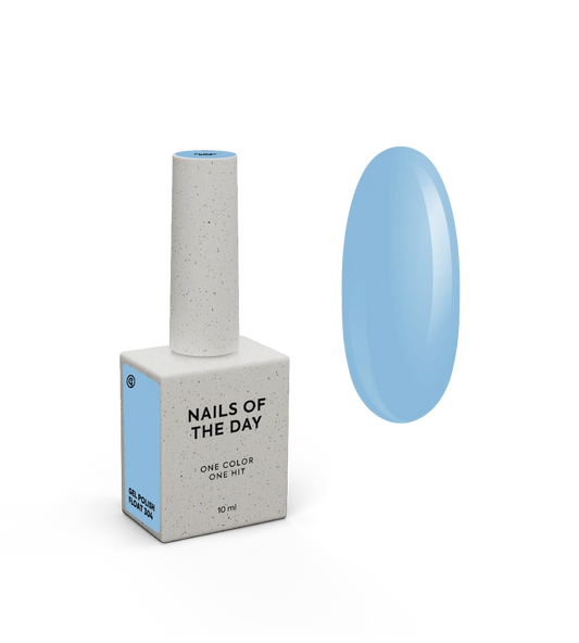 NAILSOFTHEDAY Gel polish Float 304 — tono azul cielo con cobertura total en una sola capa, 10 ml.