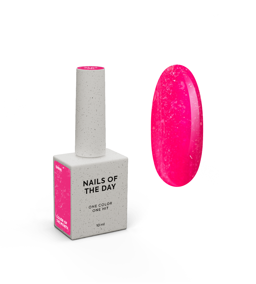 NAILSOFTHEDAY Color of the Month August 2026 CHRIN – Fuchsia mit Goldfolie und Schimmer, deckt bereits in einer Schicht, 10 ml