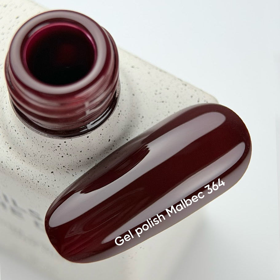 NAILSOFTHEDAY Gel Polish Malbec 364 – esmalte semipermanente burdeos oscuro y profundo, con cobertura en una sola capa, 10 ml