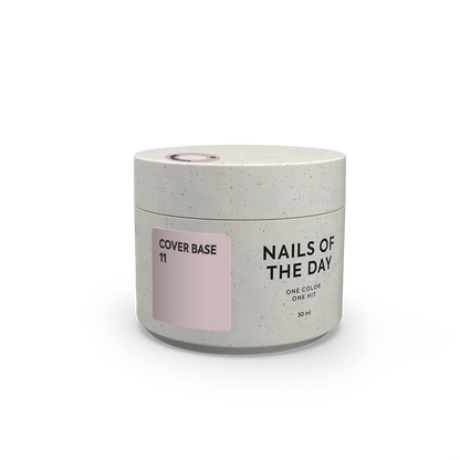 Nailsoftheday Cover Base NEW Formula 11 — base camufladora semitransparente en un delicado tono nude, ideal para uñas, 30 ml.