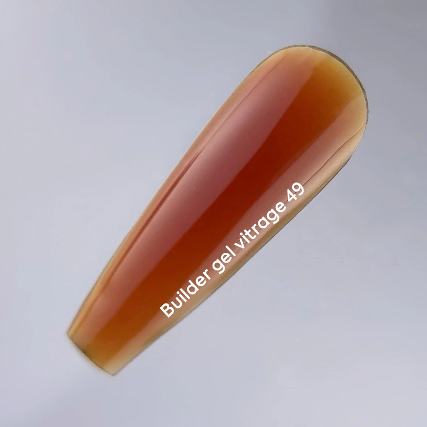 NAILSOFTHEDAY Builder gel 49 Vitrage — caramel stained-glass builder gel for nail extensions, 15 ml