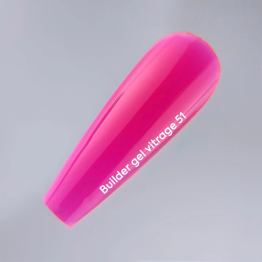 NAILSOFTHEDAY Builder gel 51 Vitrage — pink stained-glass builder gel for nail extensions, 15 ml