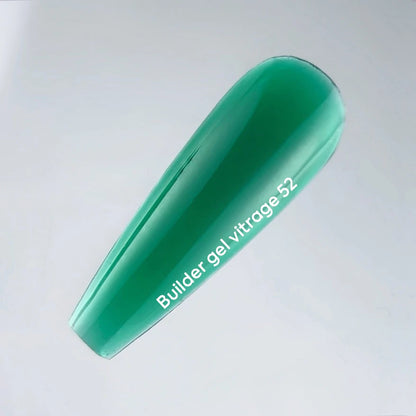NAILSOFTHEDAY Builder gel 52 Vitrage — green stained-glass builder gel for nail extensions, 15 ml