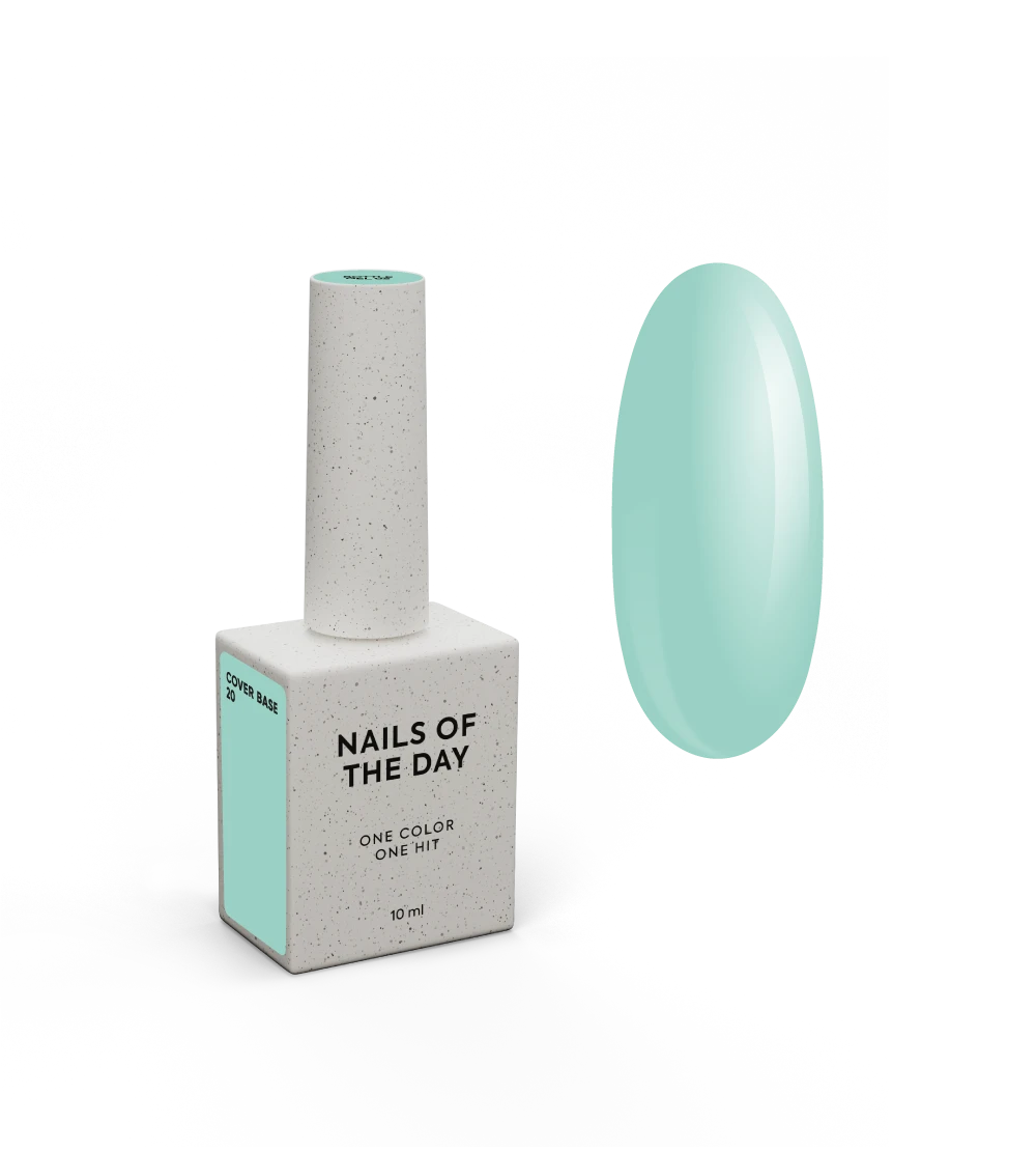 Nailsoftheday Cover Base NEW Formula 20 – Mint-Camouflage-Basislack für Nägel, 10 ml