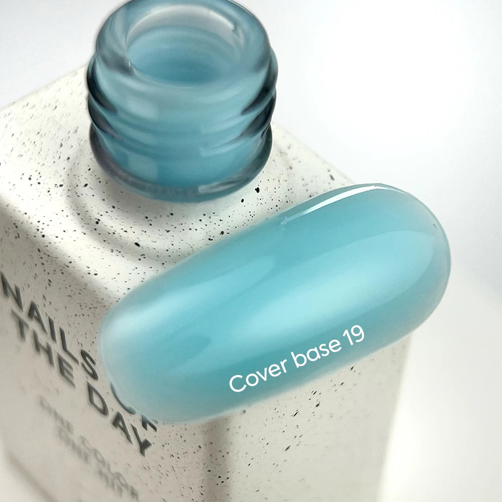 Nailsoftheday Cover base NEW Formula 19 — soft blue camouflage base coating for nails, 10 ml