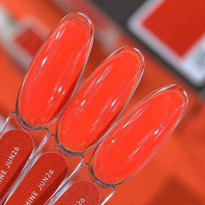 NAILSOFTHEDAY Color of the Month Giugno 2026 Dopamine — lampone aranciato con una leggera luminosità, coprente in uno strato, 10 ml