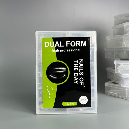 NAILSOFTHEDAY Dual Form Square (Typ 7) – obere quadratische Form für mittlere Verlängerungslänge, geeignet für nach unten wachsende Nägel, 120 Stück