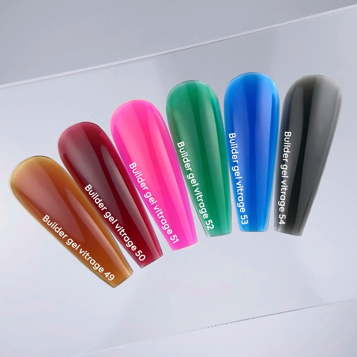 NAILSOFTHEDAY Builder gel 49 Vitrage — caramel stained-glass builder gel for nail extensions, 15 ml