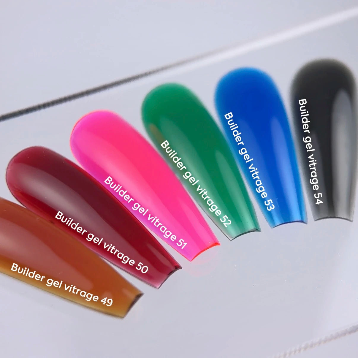 NAILSOFTHEDAY Builder gel 51 Vitrage — pink stained-glass builder gel for nail extensions, 15 ml