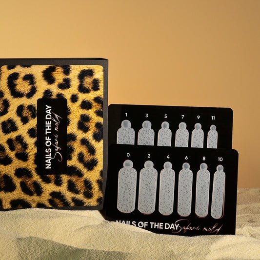 NAILSOFTHEDAY Wild Safari Leopard, silicone form; 12pcs/box — silicone molds for upper forms/leopard (Type 13), 12 pcs in a branded box.