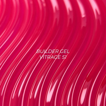 NAILSOFTHEDAY Builder gel 51 Vitrage — pink stained-glass builder gel for nail extensions, 15 ml