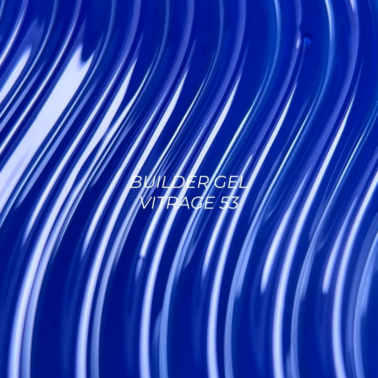 NAILSOFTHEDAY Builder gel 53 Vitrage — blue stained-glass builder gel for nail extensions, 15 ml