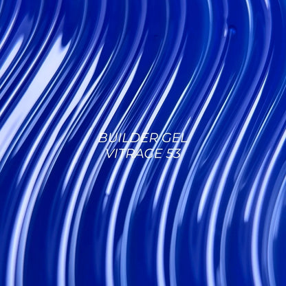NAILSOFTHEDAY Builder gel 53 Vitrage — blue stained-glass builder gel for nail extensions, 15 ml