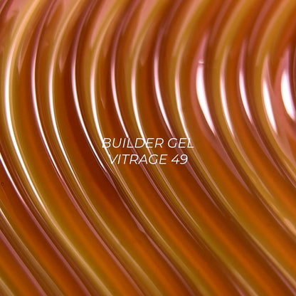 NAILSOFTHEDAY Builder gel 49 Vitrage — caramel stained-glass builder gel for nail extensions, 15 ml