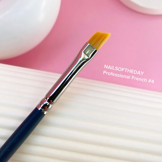 NAILSOFTHEDAY Professional French #4 — golden angled brush for French coating and toning on a short length 