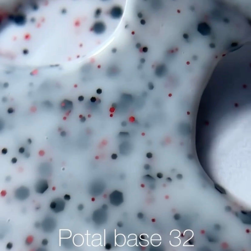 NAILSOFTHEDAY Potal base 32 — молочна база з чорними та червоними блискітками, 10 мл