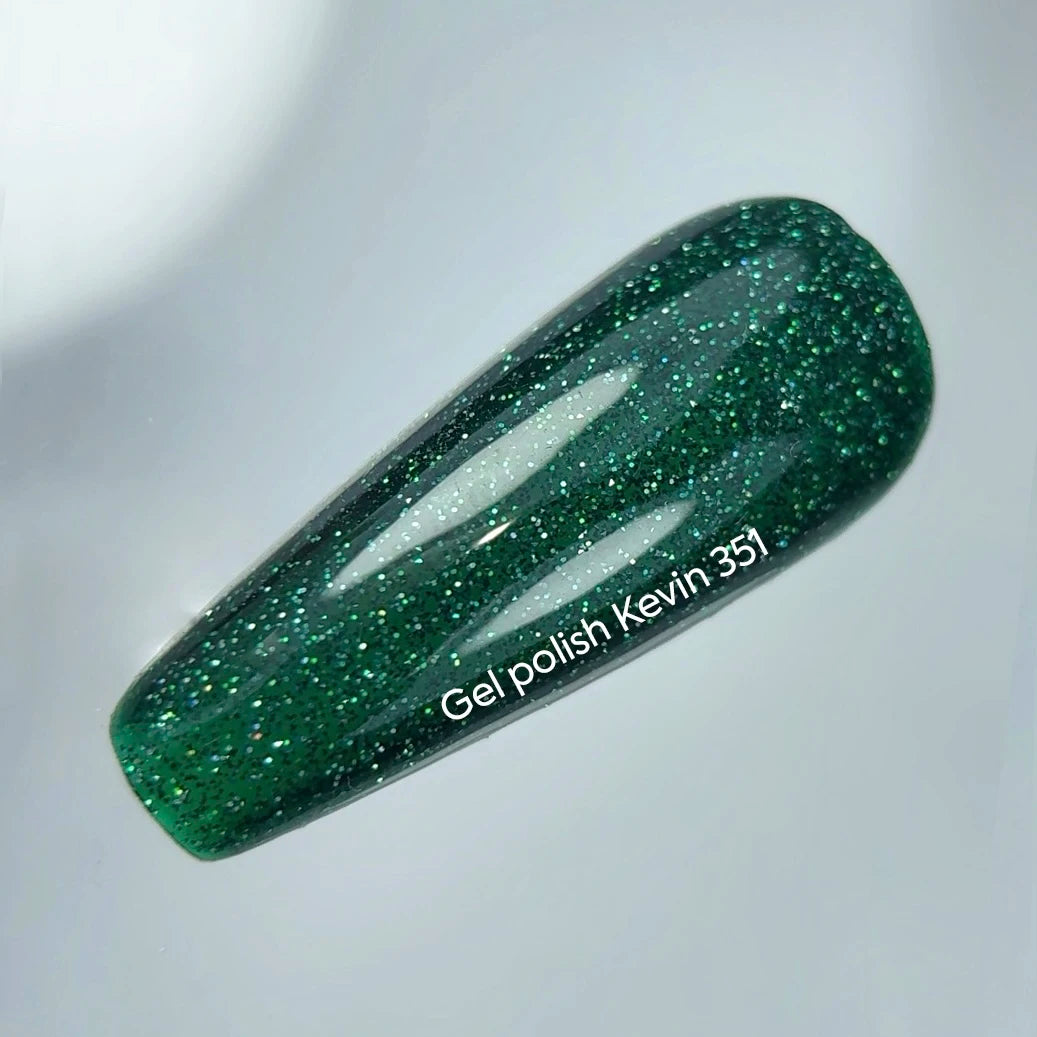 NAILSOFTHENIGHT Let's special Kevin — світловідбиваючий рефлектів темно–зелений гель–лак для нігтів, що перекриває в один шар, 10 мл