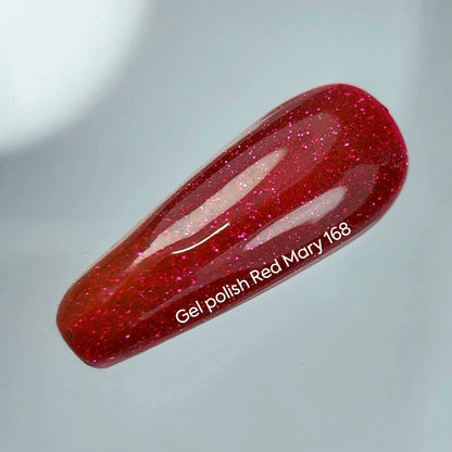 NAILSOFTHENIGHT Verniz em gel Red Mary — verniz gel reflector vermelho para unhas, 10 ml