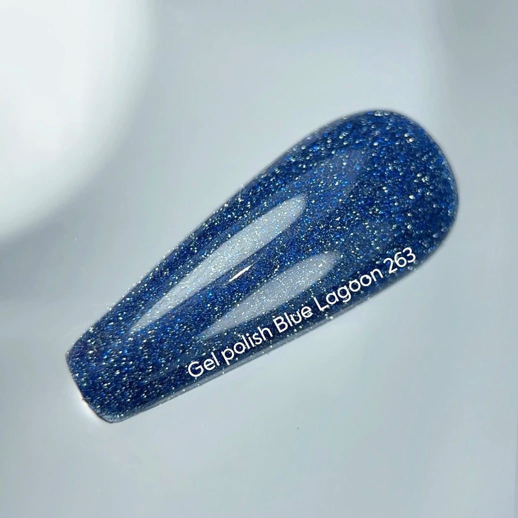 NAILSOFTHENIGHT Verniz em gel Blue Lagoon — verniz gel refletor azul para unhas, 10 ml