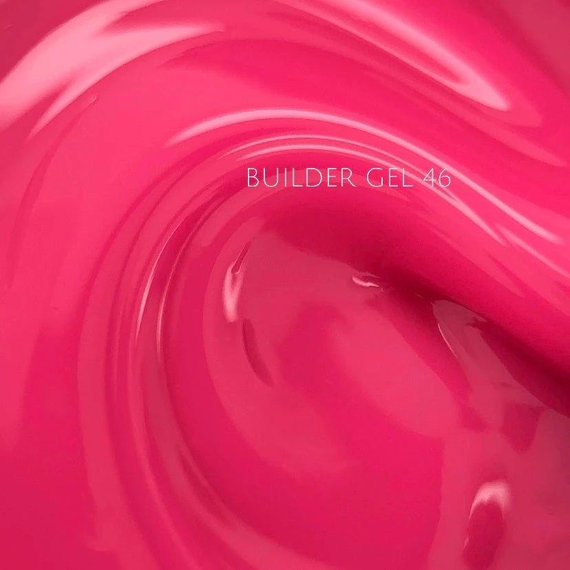 NAILSOFTHEDAY Builder Gel 46 — gel rosa intenso para extensiones de uñas, 15 ml