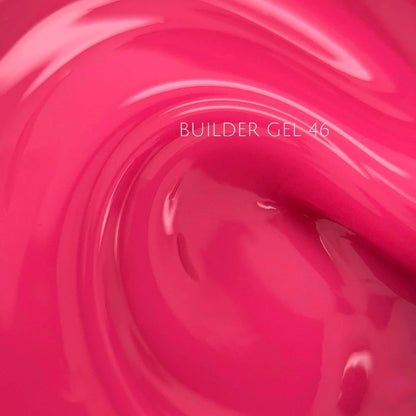 NAILSOFTHEDAY Builder Gel 46 — gel rosa intenso para extensiones de uñas, 15 ml