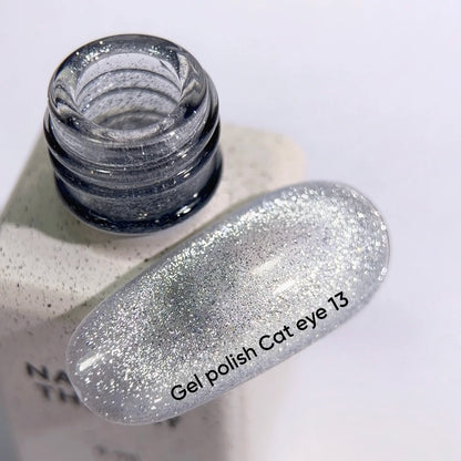 NAILSOFTHEDAY Gel Polish Cat Eye 13 — vernis semi-permanent effet œil-de-chat argenté sur base transparente, 6 ml №2
