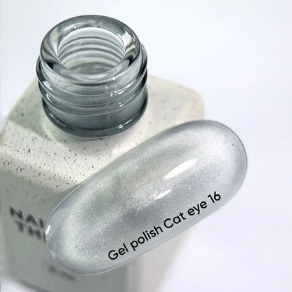 NAILSOFTHEDAY Gel Polish Cat Eye 16 — vernis semi-permanent effet œil-de-chat argenté sur base transparente, 6 ml №2
