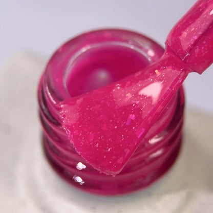 NAILSOFTHEDAY Color of the Month August 2026 CHRIN – Fuchsia mit Goldfolie und Schimmer, deckt bereits in einer Schicht, 10 ml