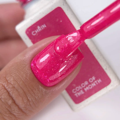 NAILSOFTHEDAY Color of the Month August 2026 CHRIN – Fuchsia mit Goldfolie und Schimmer, deckt bereits in einer Schicht, 10 ml