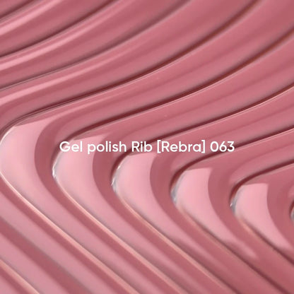 NAILSOFTHEDAY Gel Polish Rib [Rebra] 063 – Rosy Nude Gel Polish with One-Coat Coverage, 10 ml