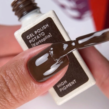 NAILSOFTHEDAY Gel Polish Potato [Kartoplia] 044 – Brown Gel Polish with One-Coat Coverage, 10 ml