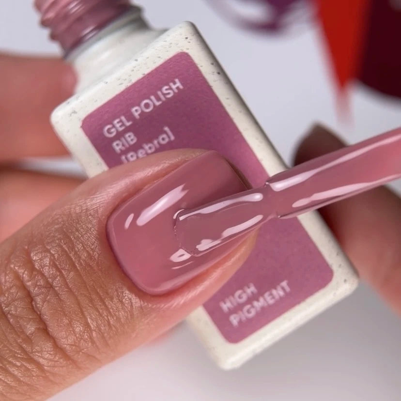 NAILSOFTHEDAY Gel Polish Rib [Rebra] 063 – Rosy Nude Gel Polish with One-Coat Coverage, 10 ml