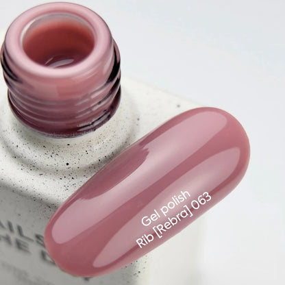 NAILSOFTHEDAY Gel Polish Rib [Rebra] 063 – Rosy Nude Gel Polish with One-Coat Coverage, 10 ml