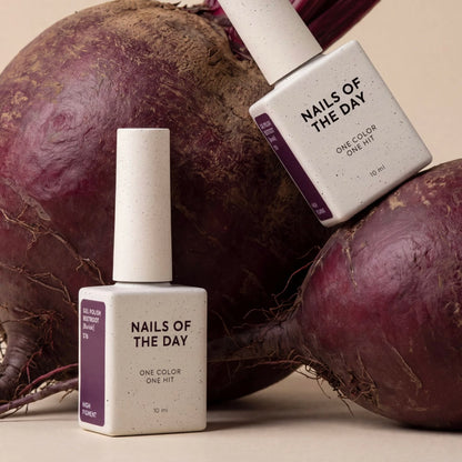 NAILSOFTHEDAY Gel Polish Beetroot [Buriak] 376 – Rote-Bete-Violetter Gel-Nagellack mit Deckkraft in nur einer Schicht, 10 ml