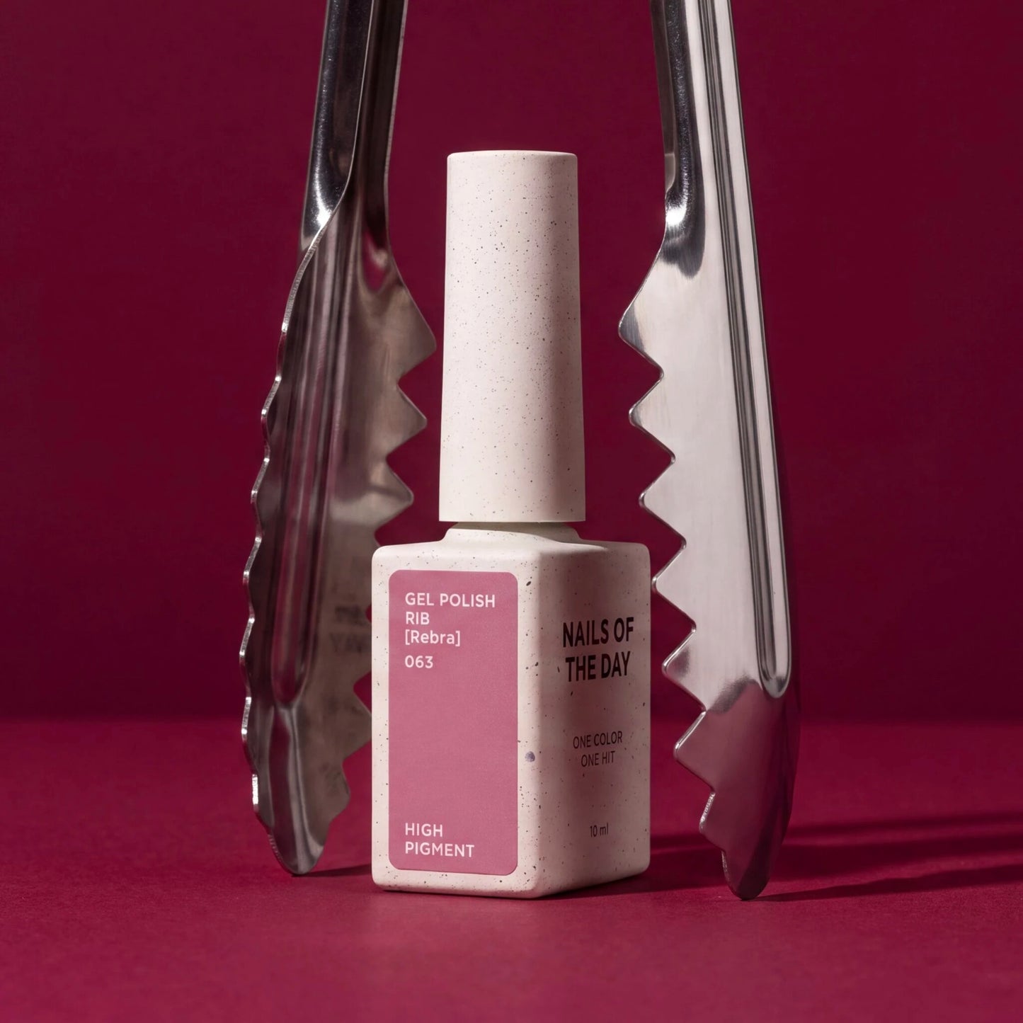 NAILSOFTHEDAY Gel Polish Rib [Rebra] 063 – Rosy Nude Gel Polish with One-Coat Coverage, 10 ml