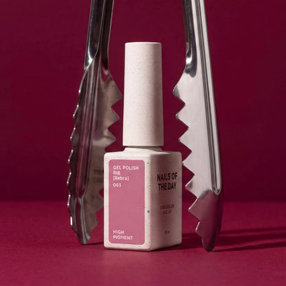 NAILSOFTHEDAY Gel Polish Rib [Rebra] 063 – Rosy Nude Gel Polish with One-Coat Coverage, 10 ml